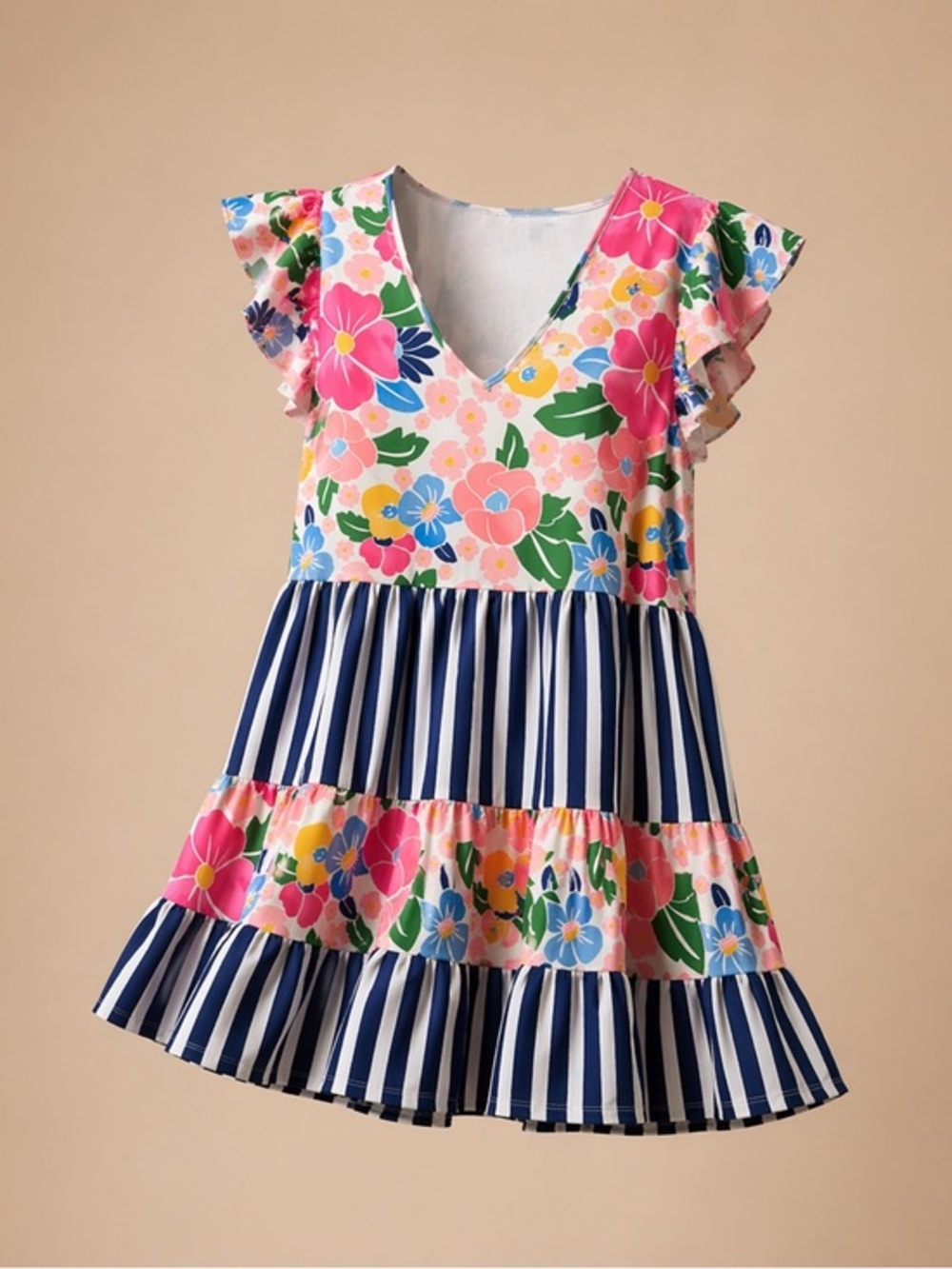 Kaeli Smith UPF 50+ Floral and Striped Dress